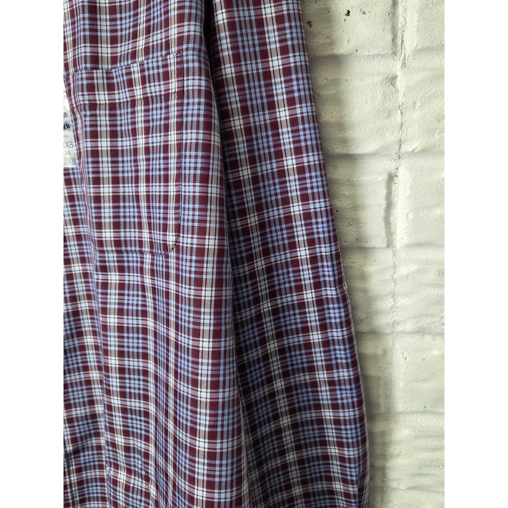 NWT Roundtree & Yorke TravelSmart Mens 2XB Big Blue Maroon Button Up Easy Care - Picture 4 of 9